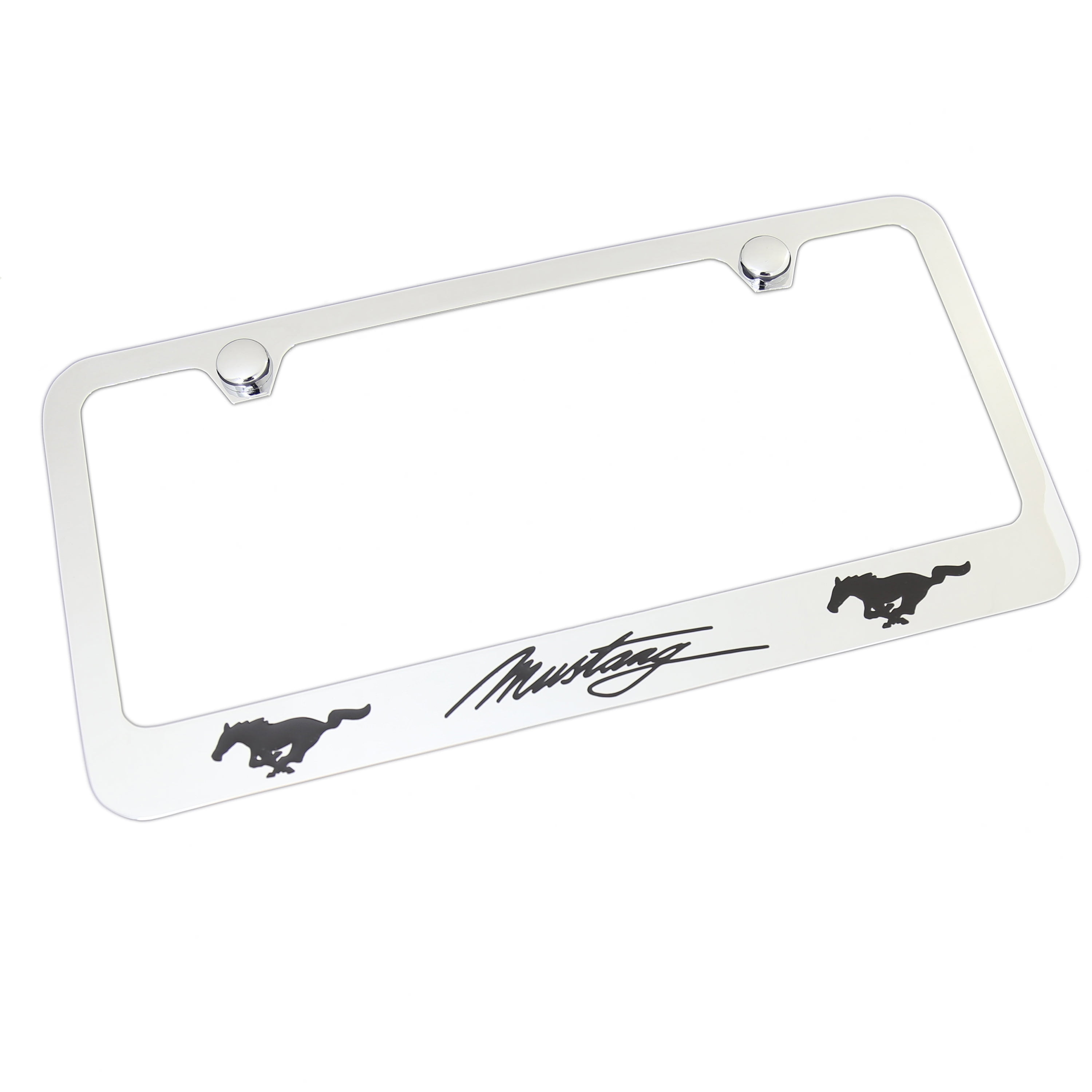 Ford Mustang Script Dual Logo License Plate Frame (Chrome) Walmart