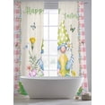 thumbnail image 5 of Easter Sheer Curtains 84 Inch Length 2 Panels for Living Room, Country Gnomes Duck Floral Eggs Pink Buffalo Check Voile Kitchen Curtain Set, Luxury Privacy Drapes Window Treatment for Bedroom, 5 of 7