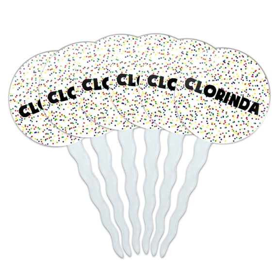 Clorinda Cupcake Picks Toppers - Set of 6 - Mutlicolored Speckles