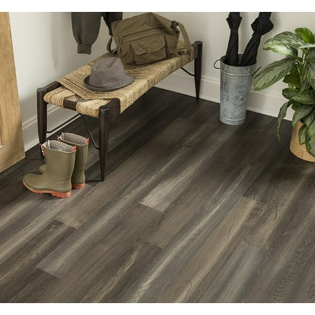 - Midnight Mesa 6.5 mm Thickness x 5.12 in. Width x 48.03 in. Length Water Resistant Engineered Wood Flooring (15.36 sq. ft. / case)