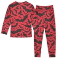 thumbnail image 2 of Red Bats Halloween Cotton Pajamas 2 Piece Set Sleepwear Soft and Comfortable Homewear Nightwear, 2 of 7