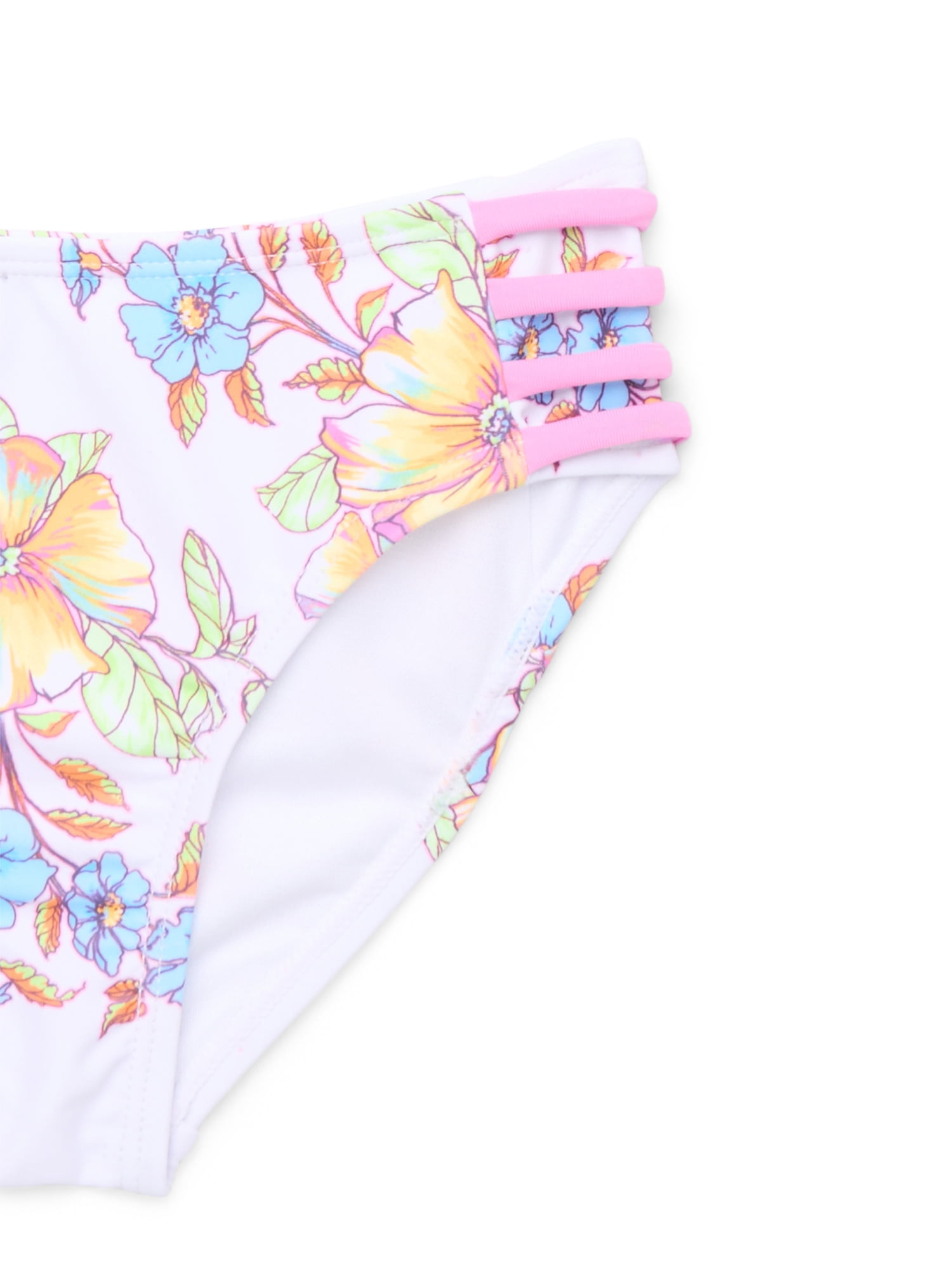 Jessica Simpson Toddler Girl Bikini Swimsuit and Rash Guard 3- Piece Set, Size 12M-5T