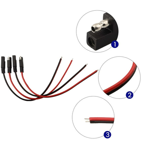 Dependable 1ft 14AWG SAE Connector Extension Cable Suitable for Automotive RV