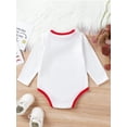 thumbnail image 3 of Bagilaanoe Newborn Baby Girl Boy Valentine Rompers LetterPrint Long Sleeve Bodysuits 3M 6M 9M 12M 18M Infant Cute One Piece Jumpsuit, 3 of 9