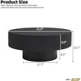 thumbnail image 2 of 31.5" Round Wood Coffee Table Modern Black Coffee Tables for Living Room Circle Drum Coffee Table with Sturdy Pedesta Circular Fluted Center Table for Apartment Living Room, 2 of 17