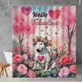 thumbnail image 2 of Hello Valentine’s Day Bull Terrier Flower Crown Romantic Pink Floral Shower Curtain Bully Dog Lovers Gifts Idea Waterproof Bathroom Bathtub Curtain - 00031, 2 of 5