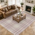 thumbnail image 6 of Washable Area Rugs 5x7 FT Buffalo Plaid Rugs for Living Room Non-Slip Non-Shedding Low-Profile Rectangle Dusty Rose Pink Farmhouse Gingham Striped Large Rug Carpet for Bedroom Dining Room Home Decor, 6 of 8