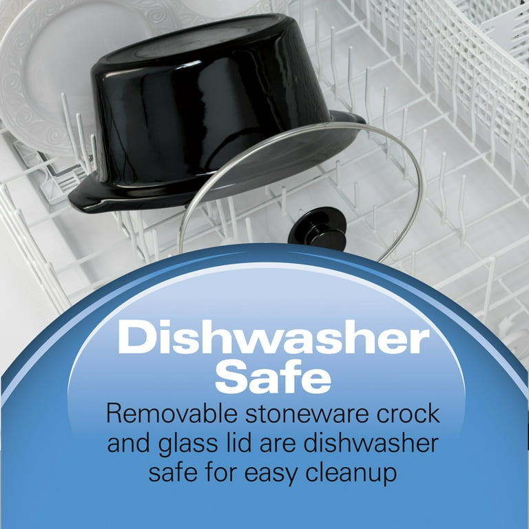 Hamilton Beach Slow Cooker, 3 Quart Capacity, Oval, Removable Crock, Black, 33231