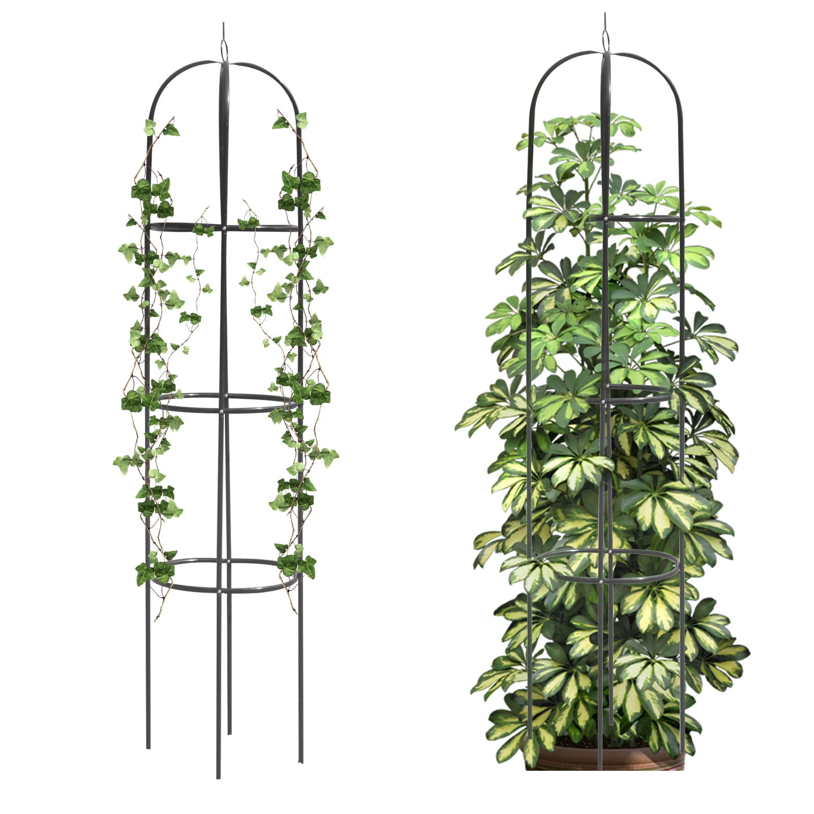 Heyfurni Garden Trellis, Plant Support for Climbing Vines and Flowers Stands,Green,Metal,6 feet