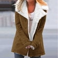 thumbnail image 2 of Spring Savings Clearance Lindreshi Winter Coats for Women 2023 Trendy Women Plus Size Winter Warm Composite Plush Button Lapels Jacket Outwear Coat, 2 of 5
