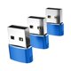 thumbnail image 2 of 3 adaptadores USB 3.1 Tipo-C a USB 2.0 Plug and Play, hembra a macho para transmisión de datos. Azul, 2 of 9
