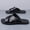 Black, variant on Couple's Crisscross Strap Slide Sandals Summer Soft Sole Non-Slip Outdoor Casual Beach Slippers