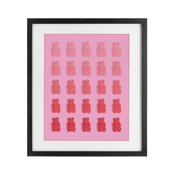 Stupell Industries Eclectic Pink & Red Bear Gradient Black Framed Print Under Glass, 13 x 16, by LISH Creative