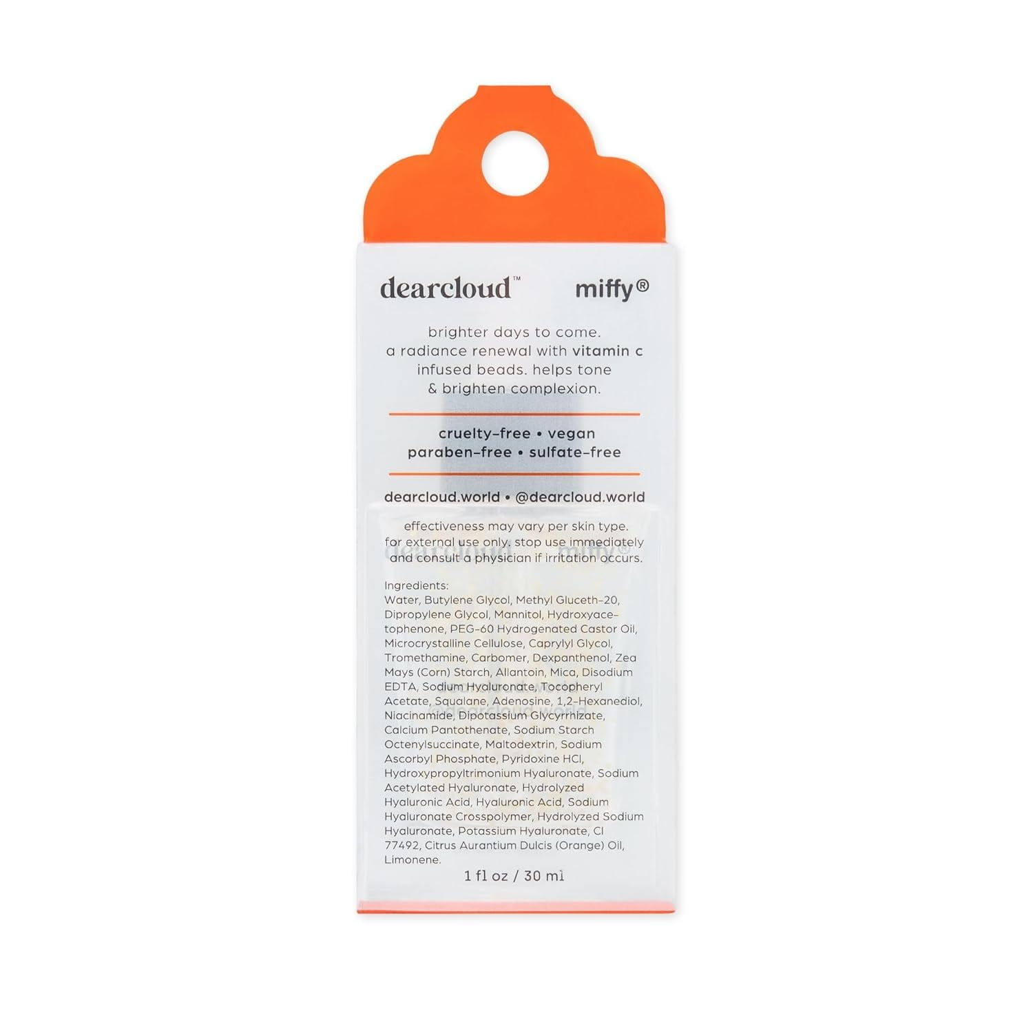 dearcloud x Miffy Sunny Hydration Serum – Hydrating Hyaluronic Acid & Vitamin C Face Serum (1 fl oz)