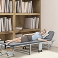 thumbnail image 6 of Lanzxjv Foldable Bed, 4-Fold Storage Design Guest Bed, Adult Reclining Office Chaise with Wheels, Lounge Chair Sleeping Cot Bed, Perfect for Office, Camping and Home use, 6 of 8