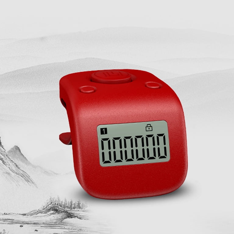NUEAYMS Mini Contatore Digitale Elettronico LCD Ricaricabile - 6 Cifre - Contatore A Mano Per Maglieria, Sport, Preghiera (Buddha)