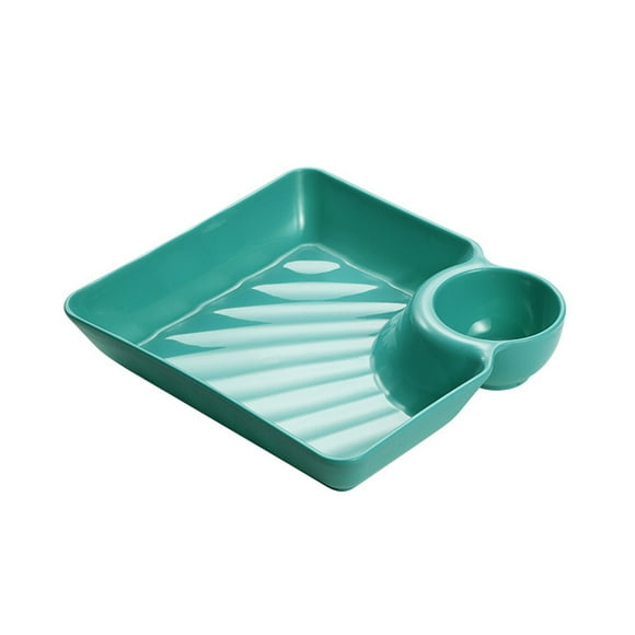 Dumpling Plates with Sauce Compartment Square Serving Plates with Serving Platter Tray