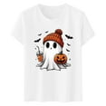 thumbnail image 3 of T-shirt à Manches Longues Imprimé Décontracté pour Femmes, Col Roulé, Manches Courtes, Confortable, Élégant, 3 of 3