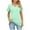 Green-15, variant on Mittory Women Summer Short Sleeve V Neck Shirts Side Split Tunics Loose Fit Tops Basic Tees