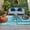 Turquoise, Cyan, Aqua, variant on Teal Green Palm Tree Outdoor Rug for Patio/Deck/Porch, Non-Slip Large Area Rug 3 x 5 Ft, Coastal Tropical Trees Vintage Summer Indoor Outdoor Rugs Washable Area Rugs, Camping Rug Carpet Runner