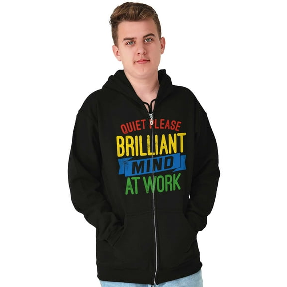 Billiant Mind Autism Awareness Zip Up Hoodie Men's Women's Brisco Brands S
