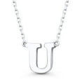 thumbnail image 2 of Small Initial Letter "U" Pendant & Chain Necklace in Solid 14k Rose, White, & Yellow Gold, 2 of 2