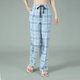 thumbnail image 1 of Pantalones de dormir a cuadros de algodón puro para mujer, ropa de dormir femenina, pijama de talla grande, pantalones para el hogar, 1 of 4