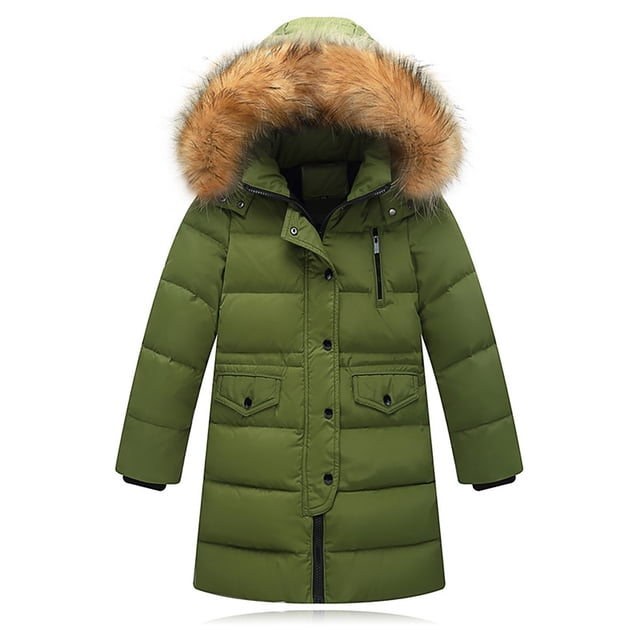 EDFBUYKRS Manteau d'Hiver à Capuche pour Filles Enfants Veste Rembourrée