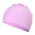thumbnail image 1 of Unique Bargains Bonnets de Bain en Silicone Unisexes Bonnets de Bain Texturés à Bulles Chapeaux de Bain Adultes Roses, 1 of 6