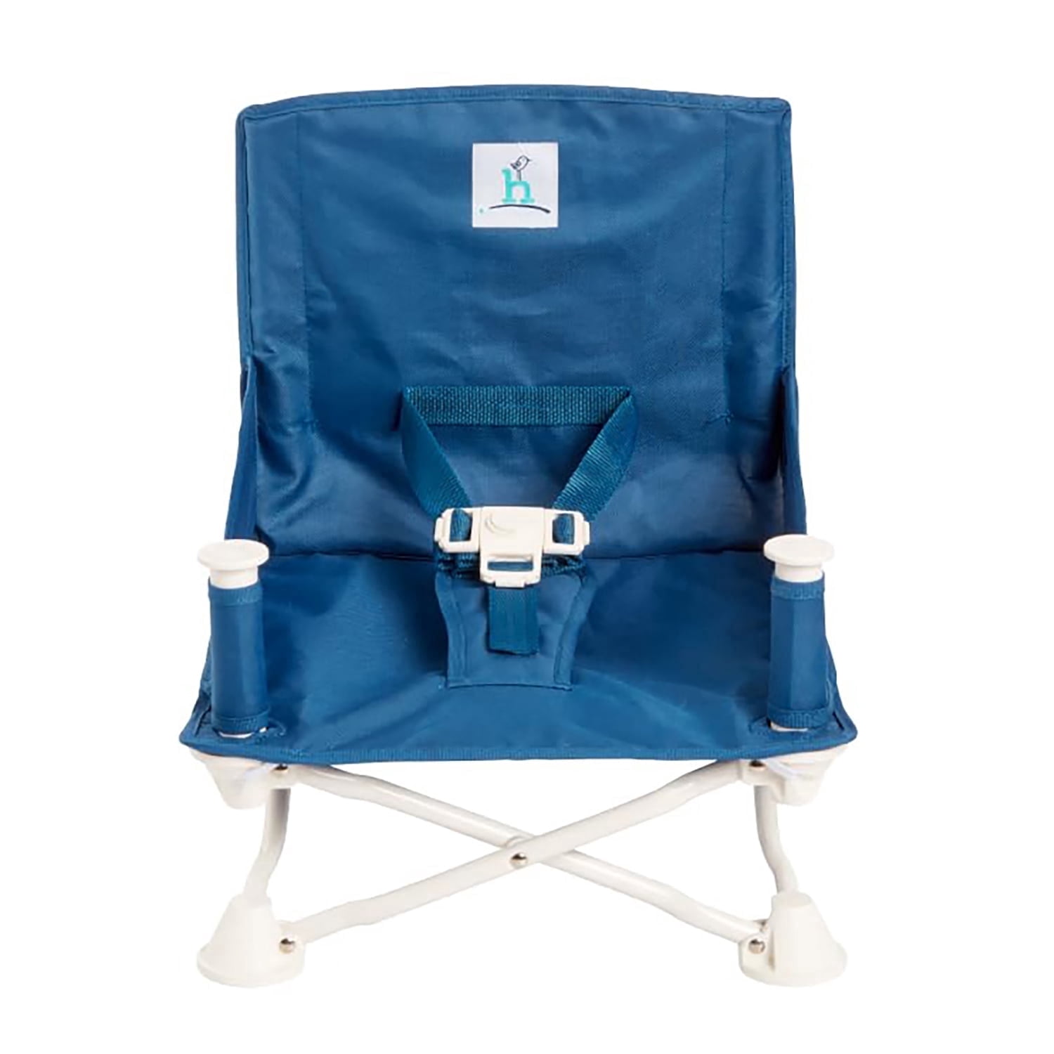 Hiccapop OmniBoost Travel Booster Chair with Tray, Folding Portable Booster Seat for Dining Table, Camping, Beach, Grandma’s, Tip-Free Design, Blue