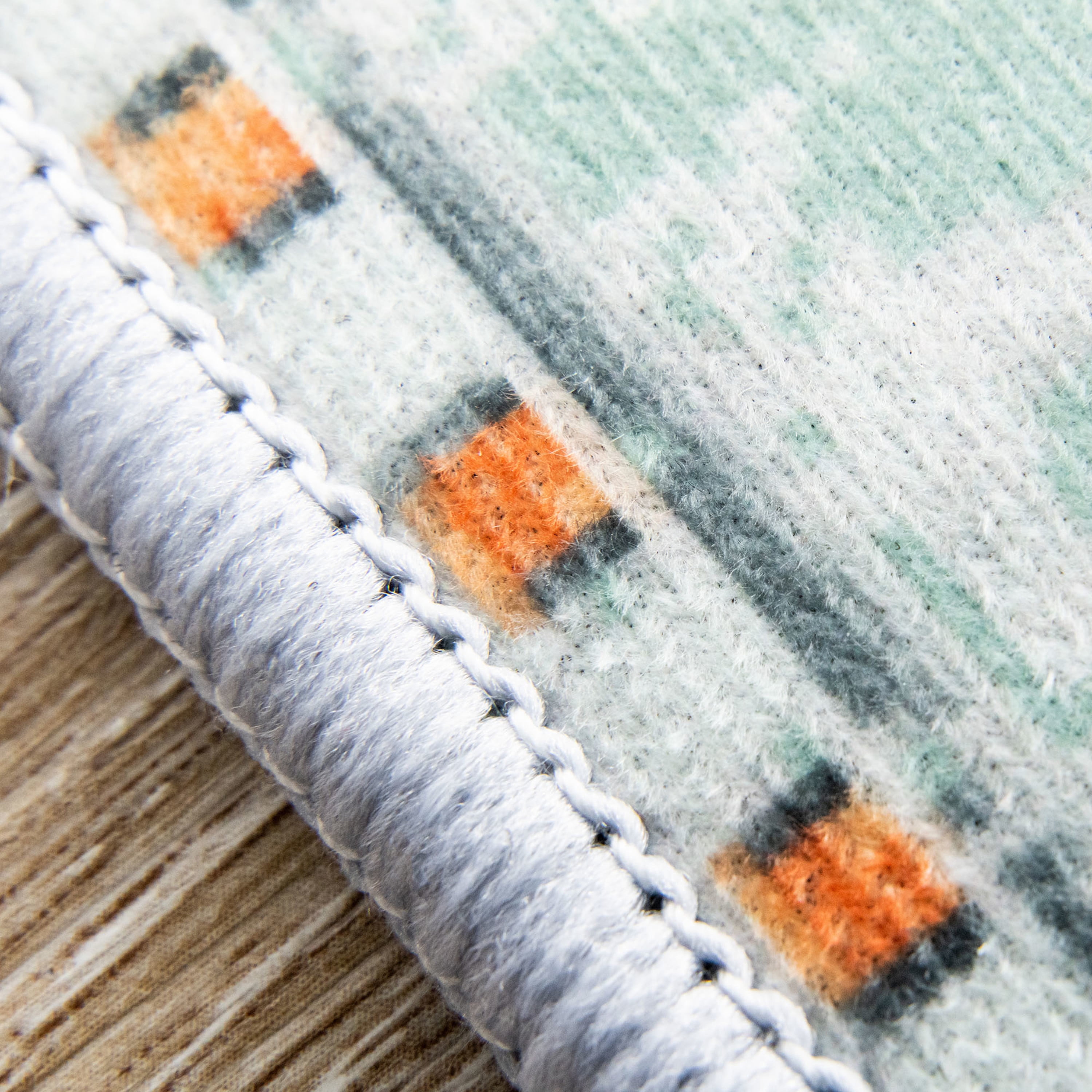 Estate Transitional 7.5' x 10' Gray and Teal Polyester Indoor Area Rug