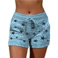 thumbnail image 2 of Women Soft And Comfy Activewear Starts Print Shorts With Pockets And  Drawstring, 2 of 6