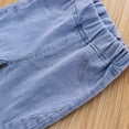 thumbnail image 4 of Baby Girls Capri Denim Pants Toddler Kids Pants Jeans Soft Elastic Waist Denim Pants Jeans for Girls 6-12 Months, 4 of 6
