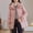 Pink, variant on Womens Puffer Jacket Full Zip Quilted Hooded Bubble Coats Loose Fit Padded Jacket Long Sleeve Winter Lightweight Warm Coat with Pocket 2025 Fashion Clothes