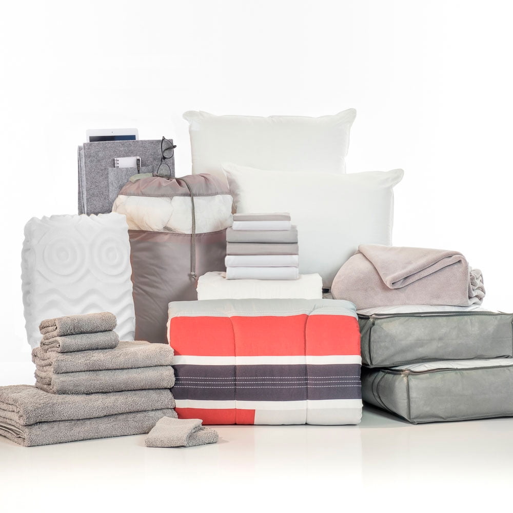 The Complete Campus Pak in Tyler Burgundy and Gray, 24Piece Twin XL