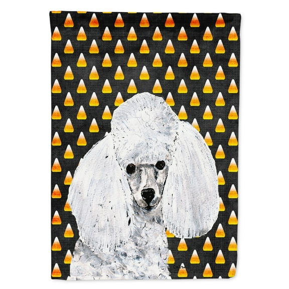 Carolines Treasures SC9653CHF White Toy Poodle Candy Corn Halloween Flag Canvas, Large, Multicolor