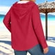 thumbnail image 4 of Camiseta con Capucha de Vendaje de Color Sólido con Botones, Suéter de Manga Larga Suave para el Uso Diario de la Primavera, 4 of 8