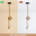 thumbnail image 6 of 2-Pack Black Hemp Rope Pendant Light, Rustic Ceiling Light with Pull Chain & Adjustable Height, Vintage Boho Hanging Light for Kitchen Island, Hallway, Bedroom E26 Base（No Bulbs）, 6 of 9