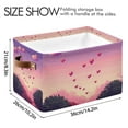thumbnail image 4 of Yayeee 2 Pack Canvas Storage Basket with Handles for Shelves Fabric Bins Closet Organizer, Pixel Floating Hearts, 4 of 8