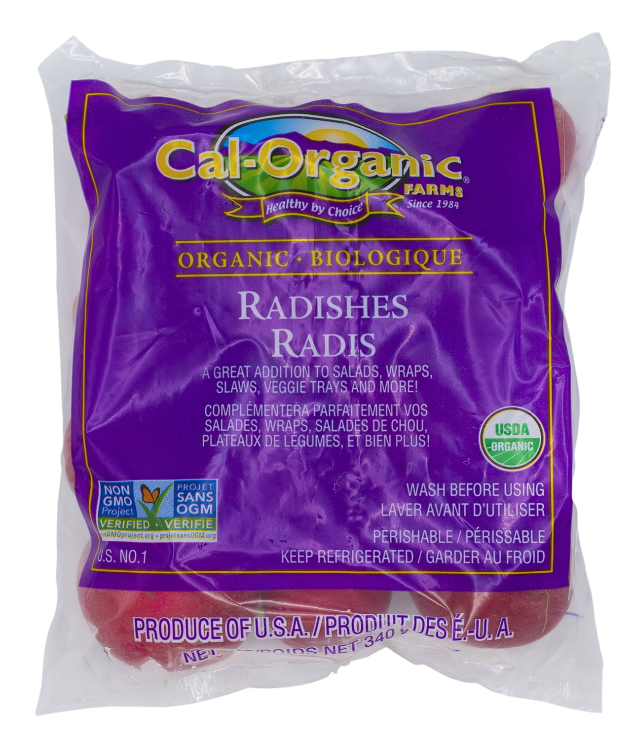 Fresh Organic whole Red Radish, 12oz Bag