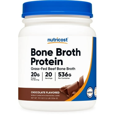Nutricost Beef Bone Broth Protein Powder Chocolate (20 Servings) - Gluten-Free, GMO-Free