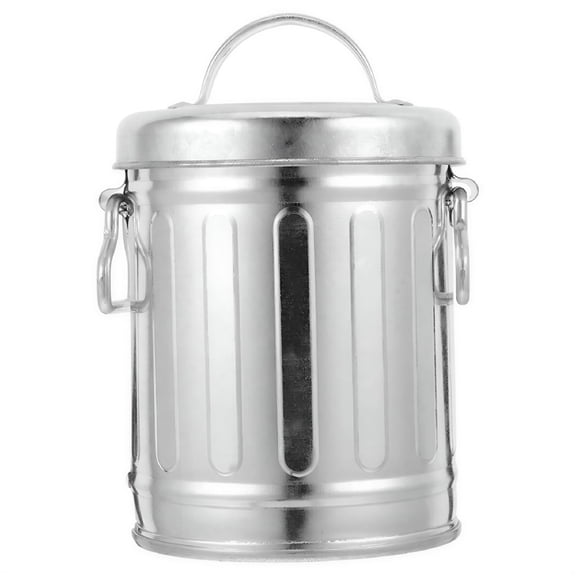 ACDANC Vintage Galvanized Iron Ash Bucket with Lid for Home Silver Unique Design Durable Large Capacity