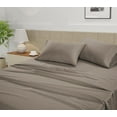 thumbnail image 3 of 100% Cotton King Size Sheet Set – 450 Thread Count Soft & Breathable Cooling Sateen Bed Sheets with Deep Pockets – 4-Piece Bedding Set – Taupe, 3 of 12