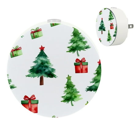 

YZUOUZY Bedside Lamps Small Lamp Small Bedside Lamps Set of 2 Watercolor Christmas Fir Trees Gifts