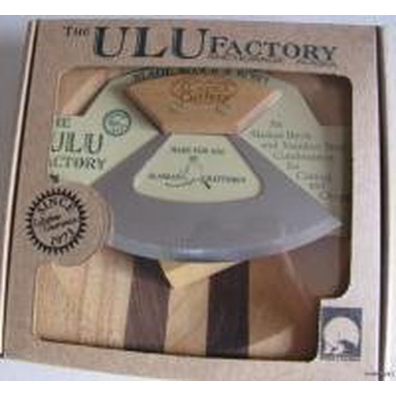 Knife 6" and Cutting Board/ Bowl Set - Ulu - Birch Colored Wood