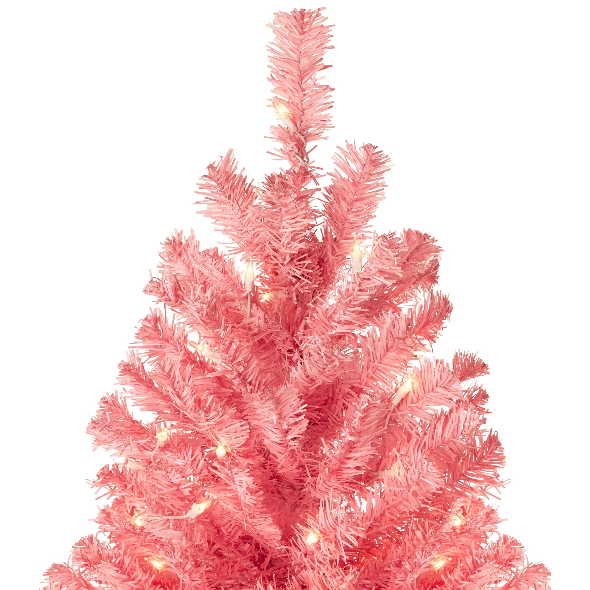Pre-Lit Medium Pink Pine Artificial Christmas Tree - 6.5' - Clear Lights