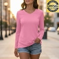 thumbnail image 4 of purcolt Womens Long Sleeve Shirts Rash Guard Casual Crewneck Tunic Tops Sun Protection Workout Hiking Running T Shirts, 4 of 7