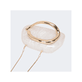 thumbnail image 4 of Women's White Clutch Purse with Gold Ring Handle Fashion Evening Handbag, 4 of 9