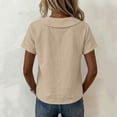 thumbnail image 6 of FAHUOMU Women's Blouse Tops Short Sleeve Crew Neck Cotton Linen Spring Summer Shirts Solid Color Casual Lightweight Breathable Fashion Tunics, 6 of 8