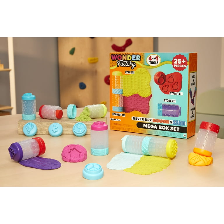 WONDER FACTORY Never Dry Dough & Sand Mega Box Set for Kids
